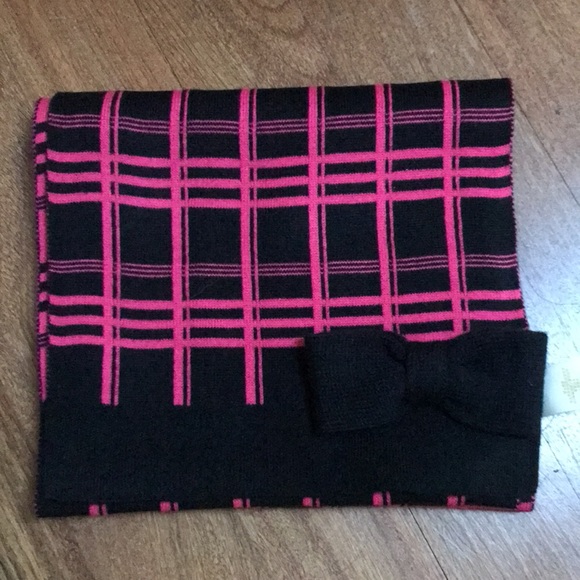 NWT Kate Spade Scuba Plaid Muffler Scarf w/Bow